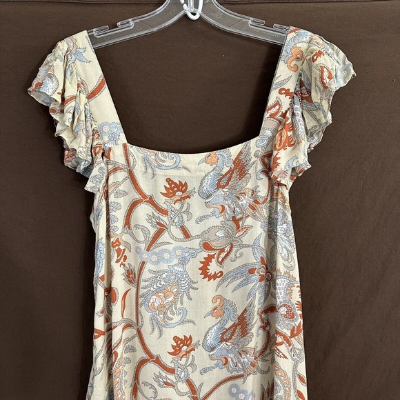 NEW House of Harlow 1960 Boho Maxi Dress SMALL Flutter Sleeves - w/ Pockets - Picture 6 of 10